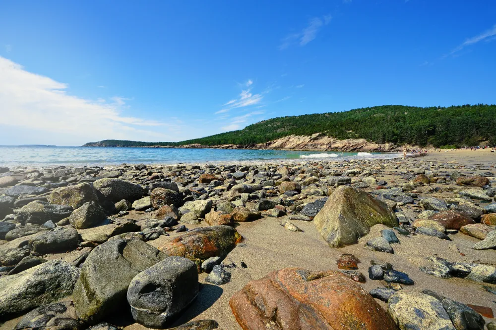 Rocky shoreline and ocean view on Mount Desert Island, Maine, representing Restorations Unlimited’s custom garage construction services